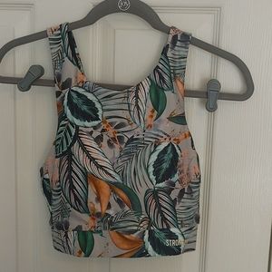 Women's STRONGER Brand Tropical Print Sports Bra